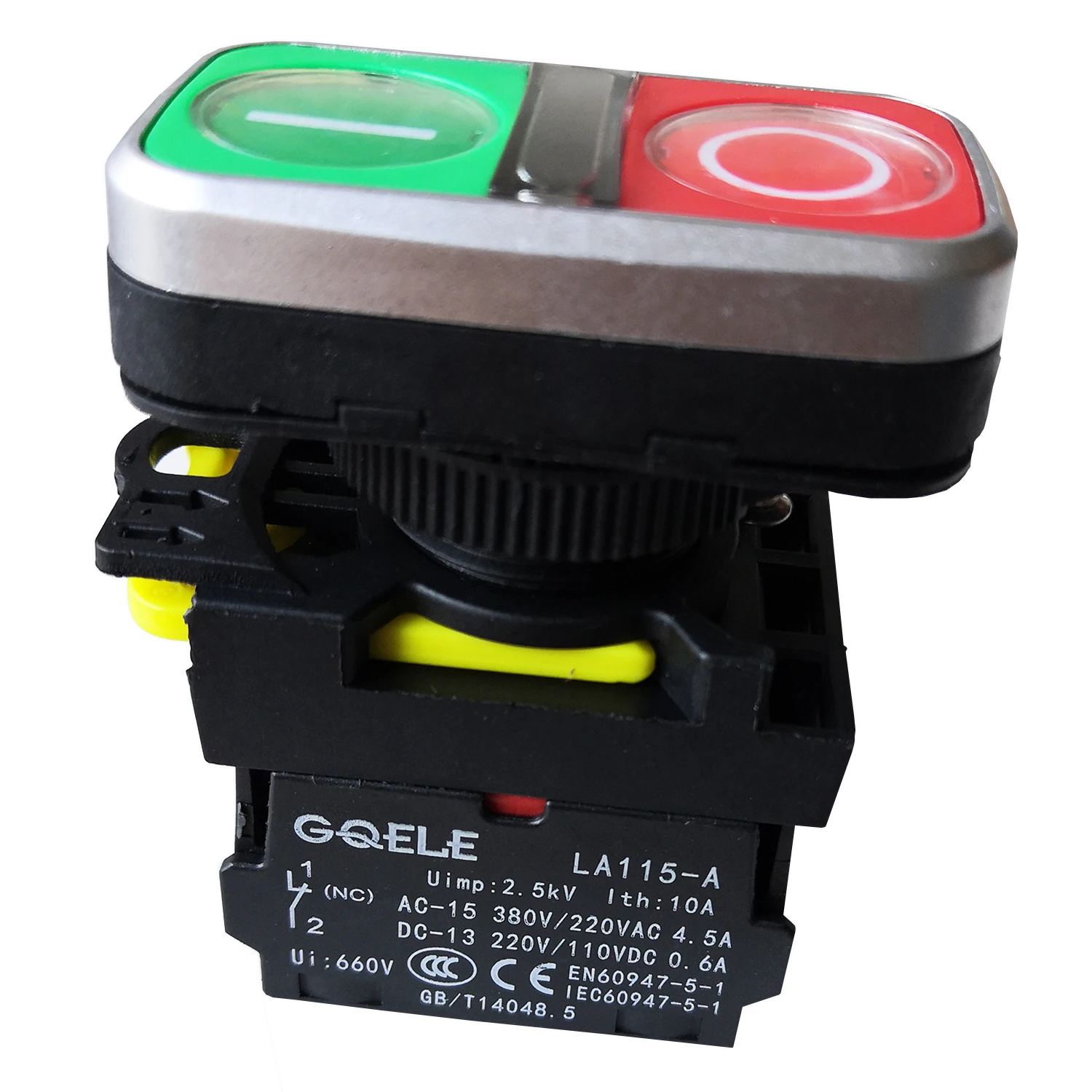 Interruptor de botón empotrado iluminado momentáneo para armario de Control de bomba, pulsador impermeable, 1NC, 220V, M22, LA115-A5-11RD1 - AliExpress Luces e