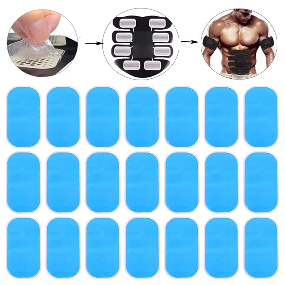 30/40/50Pcs Gel Pads Muscle Trainer Abdominal Stimulator Gel Stickers Portable Fitness Hydrogel Exerciser Replacement Gel Patch
