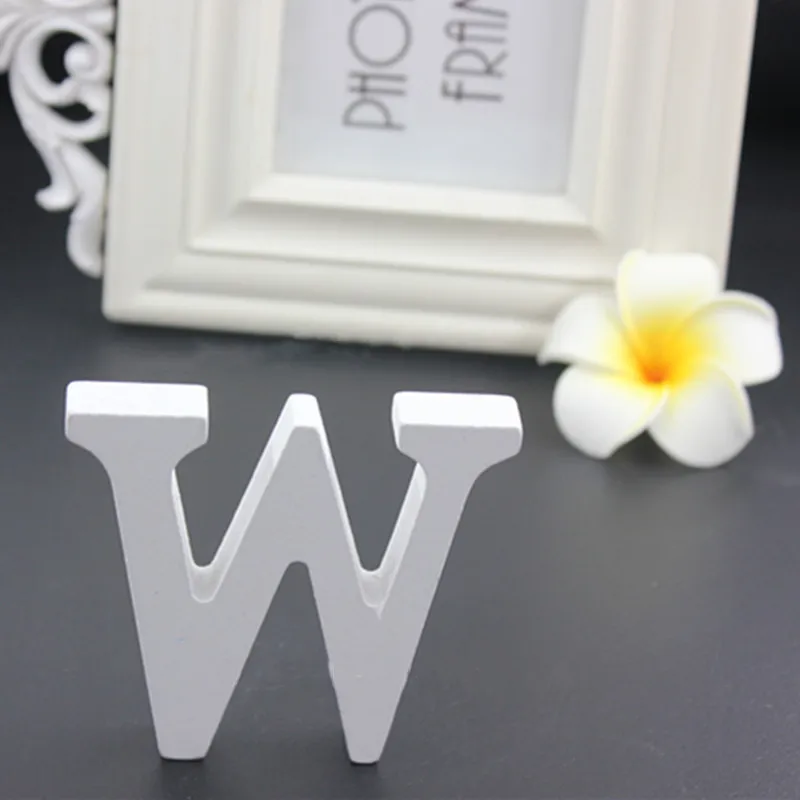 1pc 8CM White Wooden Letters English Alphabet DIY Personalised Name Design Art Craft Wedding Home Decor letters room decoration - Цвет: ZM-W