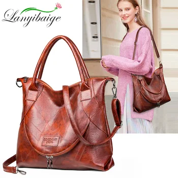 

2019 Big Women Handbag PU Leather Women Shoulder Bags Designer Women Messenger Bags Ladies Casual Tote Bags sac a main bolsos