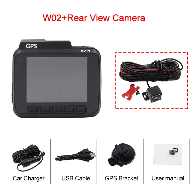 TOPSOURCE Dash Cam 4K Встроенный gps скорость координаты WiFi DVR двойной объектив Автомобильная камера видеорегистратор ночного видения 24H Park - Название цвета: W02-RVC