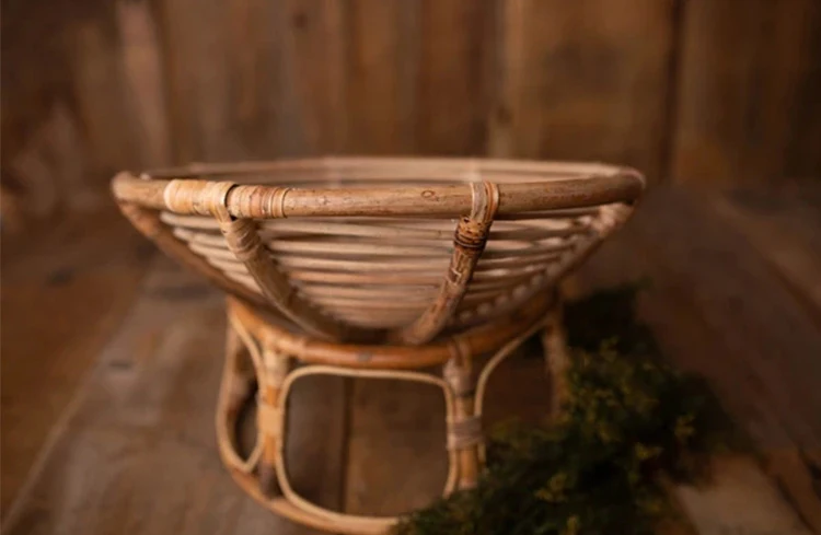 Newborn Photography Props Weaving Baskets Baby Photo Bed Posing Props Infant Photo Shoot Accessories Full-moon Baby Cany Beds
