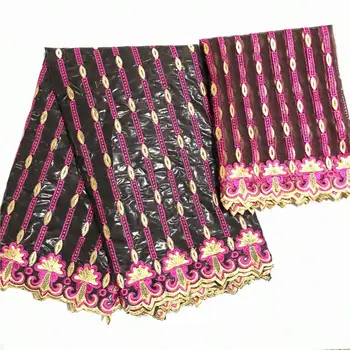 

Africana tejidos de moda Bazin bordado riche getzner con cuentas Bazin nigeriano de tela de encaje 7 yardas ! WX20305