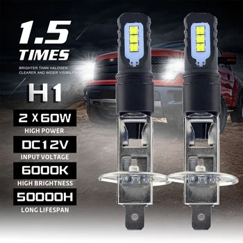 

2pcs H1 6000K Super Bright White 6000LM DRL LED Headlight Bulb Kit High Beam NEW