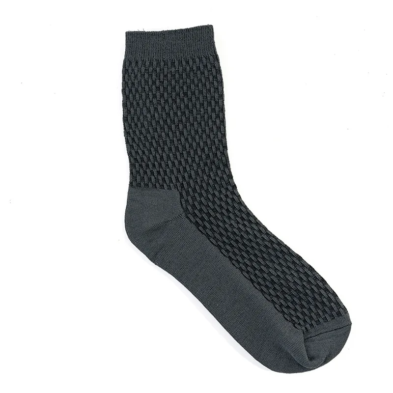 Solid Socks Men Bamboo Fiber Black Business High Quality Breathable Crew Socks Male Anti-bacterial Man Sock