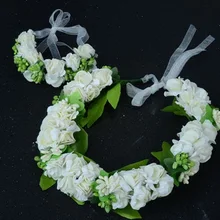 Горячая Распродажа розовый белый венок цветок браслет Королла невесты аксессуары для волос аксессуары для моделирования