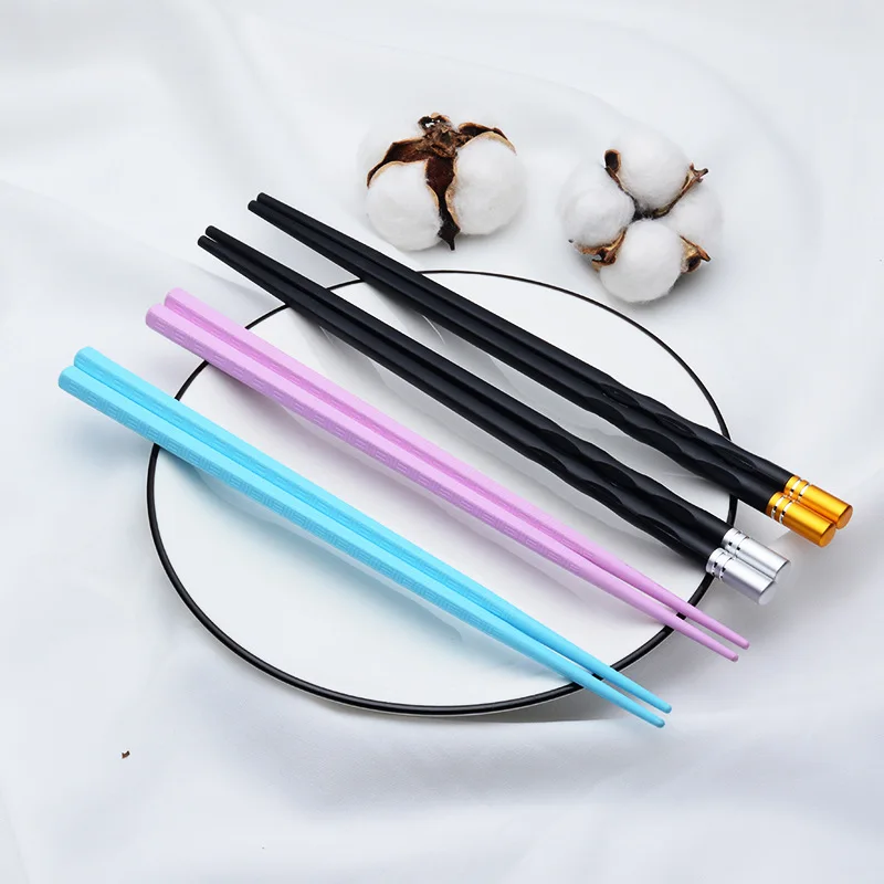 Alloy Chopsticks Portable Slip-Double-shou si kuai Household Glass Fiber Dragon& Phoenix Chopsticks Not Moldy Dragon Non-Plasti