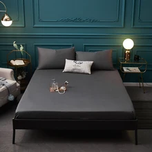 100% algodão cabido folha de qualidade cor sólida folha quatro cantos com elástico capa colchão gêmeo completa rainha tamanho do rei(China)