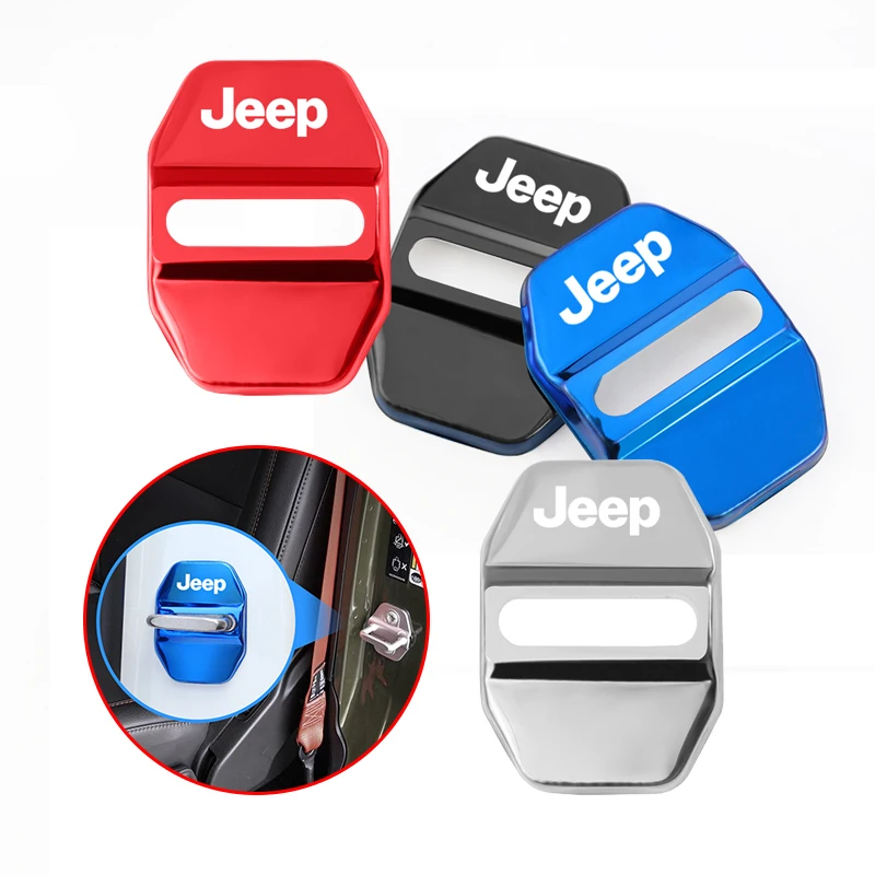 4 шт крышка дверного замка автомобиля Нержавеющая сталь наклейки для Jeep Cherokee