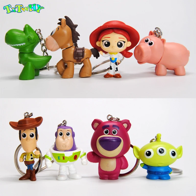 Игрушки Storyyy 4 Woody Buzz Lightyear 8 шт./компл. ПВХ фигурка Jessie Alien кольцо для ключей игрушки