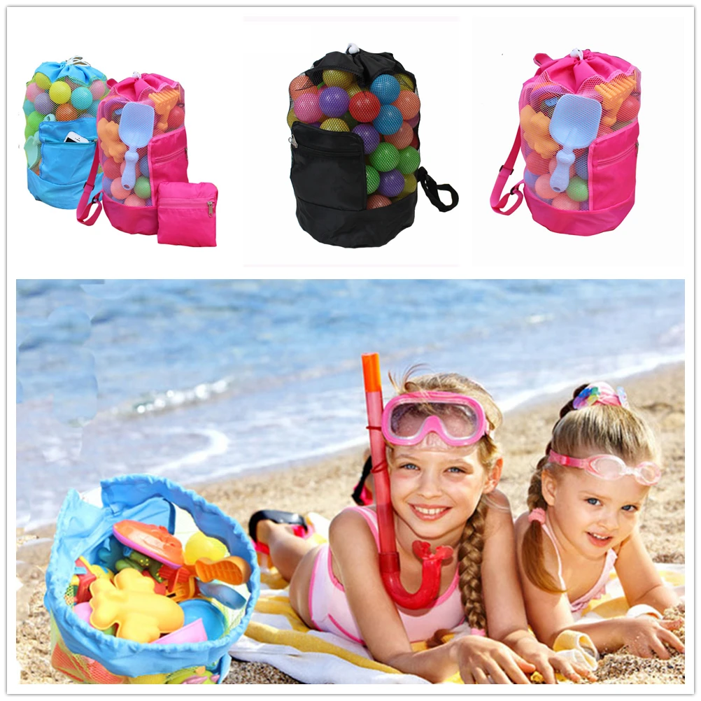 

Children Sand Away Protable Kids Beach Toys Clothes Bags Toy Storage Sundries Organizers Bag Cosmetic Makeup Bags Beach Mesh Bag
