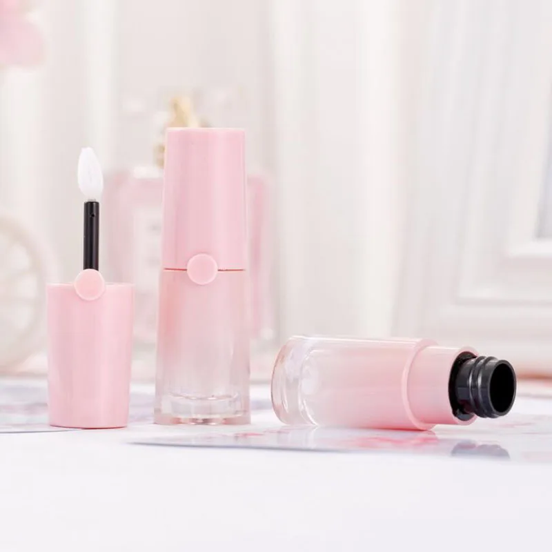 Empty Lipgloss Bottle DIY Lip Gloss Container Gradient Pink Refillable