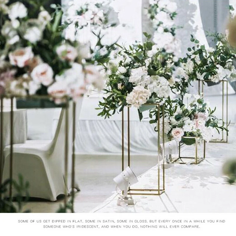 1PC Flower Vase Floor Vases Column Stand Metal Road Lead Elegant Wedding Decor