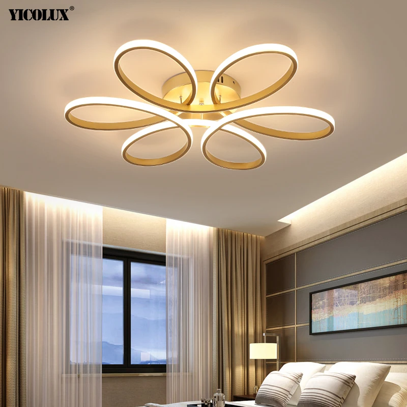

New Modern LED Chandelier Lights With Remote Control Living Dining Room Bedroom Fixture Flower-shaped Art Lamps indoor Lighting