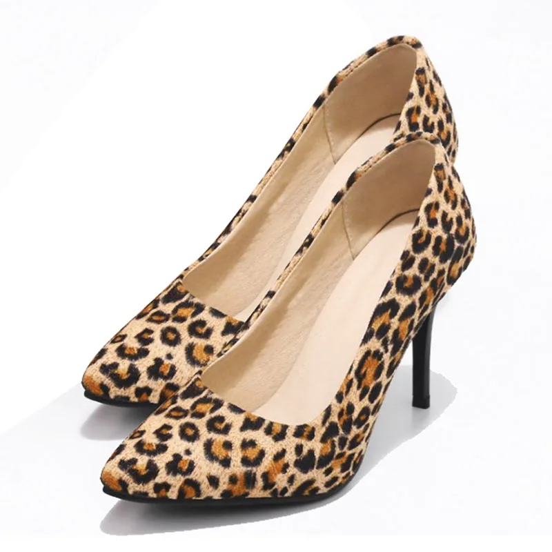 leopard high heel pumps