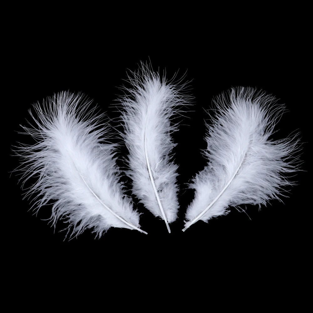 Marabou Feather Wedding Decoration Length 10-15cm/4-6inch Fluffy Turkey Feather Jewelry Diy Craft Decoration Accessories - Цвет: Белый
