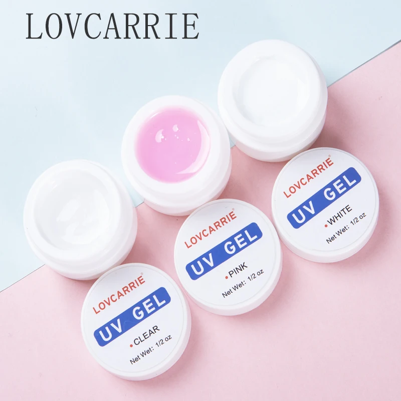 LOVCARRIE 15 мл полигель для ногтей белый розовый прозрачный лак УФ гель наращивания