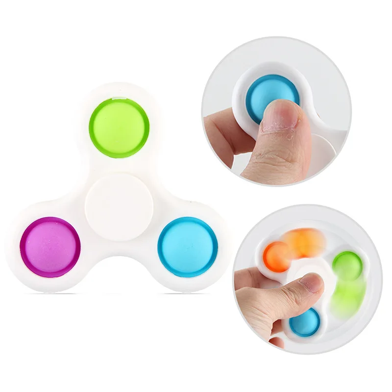 New Novelty Fidget Spinner Pop it Toys Anti Stress Spinning Adult Kids Funny Flip Finger Toys