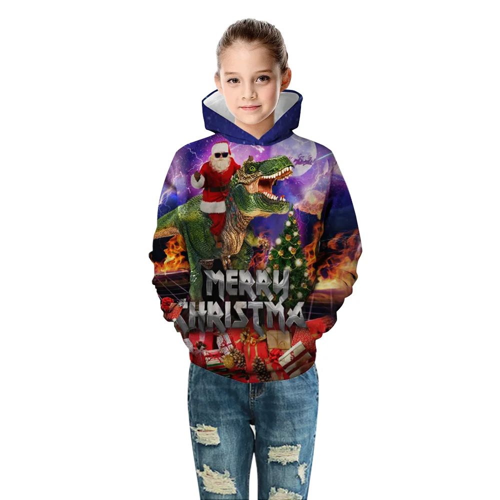 Sudadera Dinosaurio/худи с 3D рисунком детский рождественский джемпер для маленьких мальчиков и девочек, одежда для малышей roupa infantil Menino, свитер