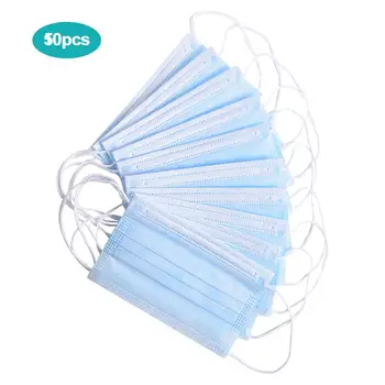 

50pcs Non-woven 3 layers Anti-dust Masks Breathable Face Mouth Mask Kids Ear loop
