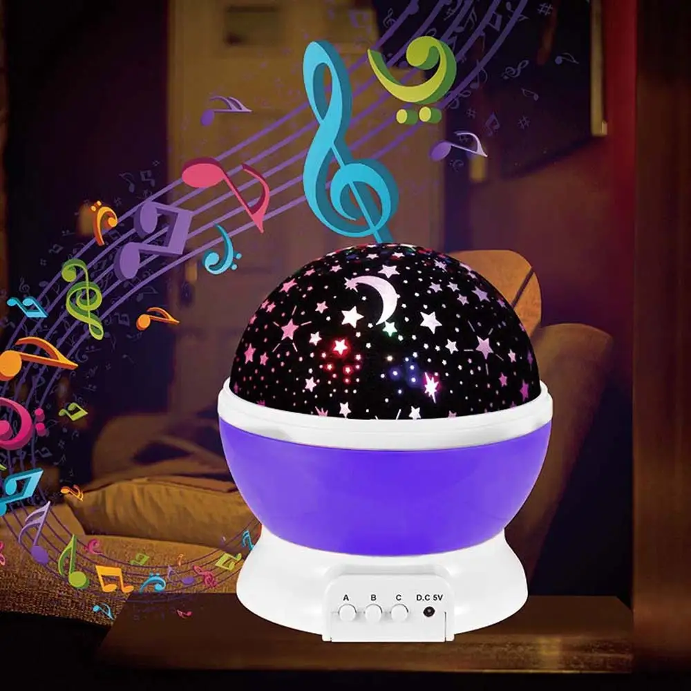 Музыка 360 градусов вращающийся Ночной светильник, Bluetooth, Star светильник Перезаряжаемые, детское платье на день рождения, день Рождественский подарок цветная(RGB