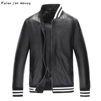 

Genuine Women Leather Coats Sheepskin Autumn Real Leather Aviator Bomber Jackets Slim Zipper Ladies Lambskin Outerwear Female