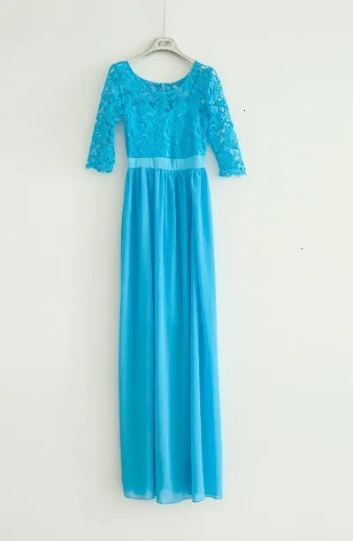 Blue Низкая цена модное женское длинное платье кружевное сшитое платье Пять цветов на выбор женское кружевное лоскутное платье с коротким рукавом - Цвет: Blue