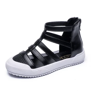 

MXHY Girls Sandals 2019 New Fashion Summer Children's Soft-soled Roman Shoes Big Kids Baotou Princess Sandals kids sandals PU