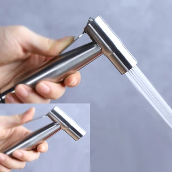 

Stainless steel Toilet spray gun Hand Held Bidets Faucet Bathroom Hip shower Cleaning Tap Pressurized water nozzle 4" interface