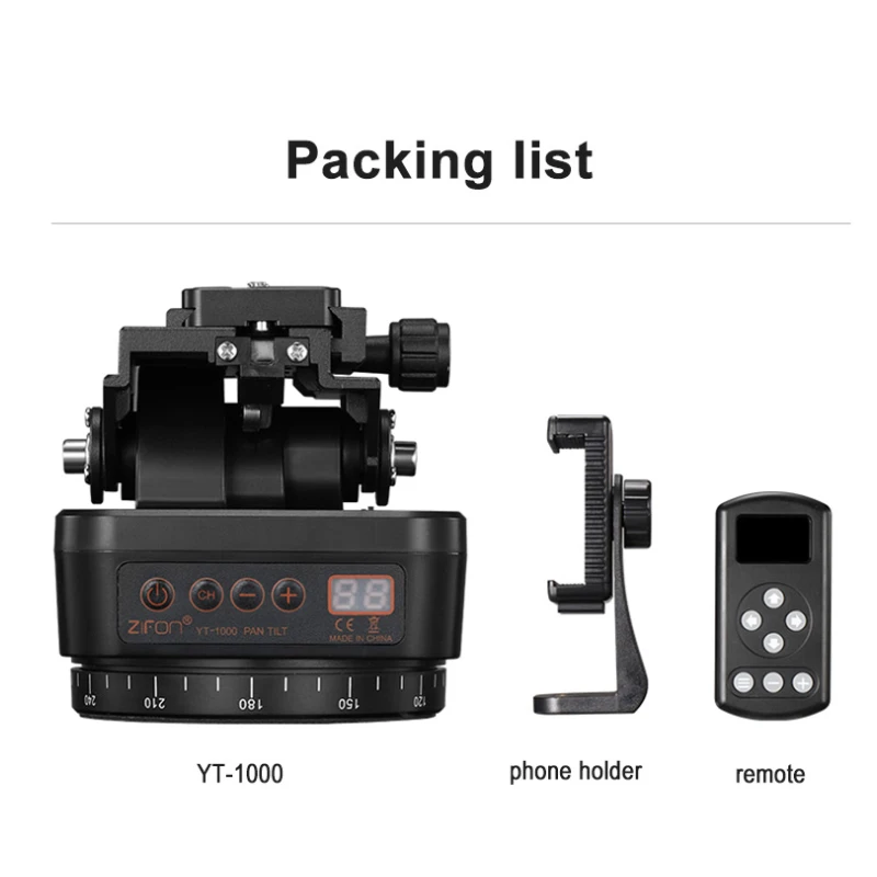 ZIFON YT-1000 Panoramic Head Automatic Tripod Stabilizer Motorized Rotating remote control for Phones Cameras DSLR