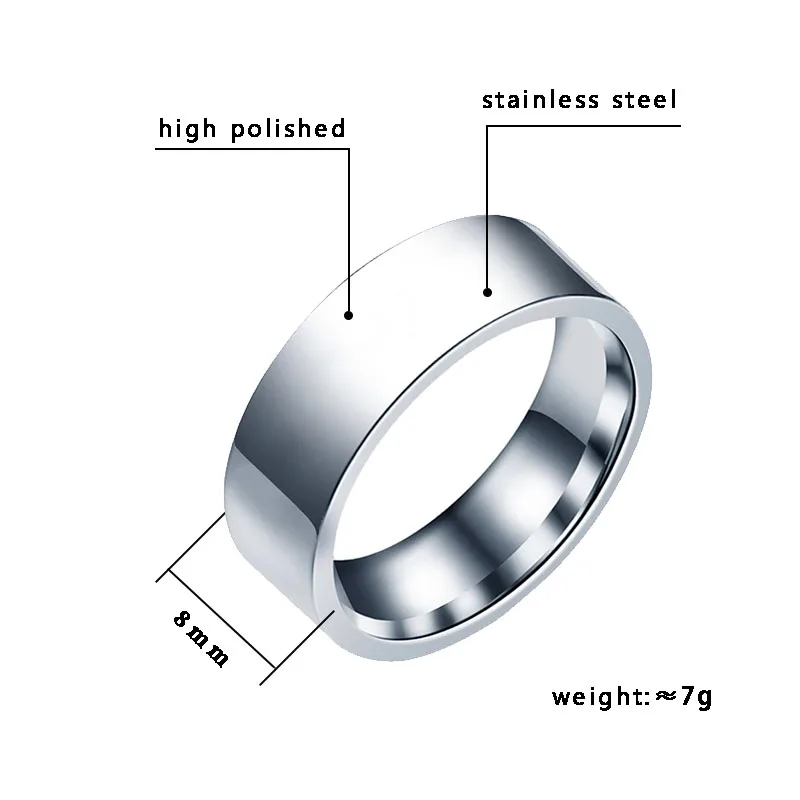 Hammer and Sickle Ring Titanium Steel Rings 8mm Men's Ring finger ring Cocktail for Anniversary Gift