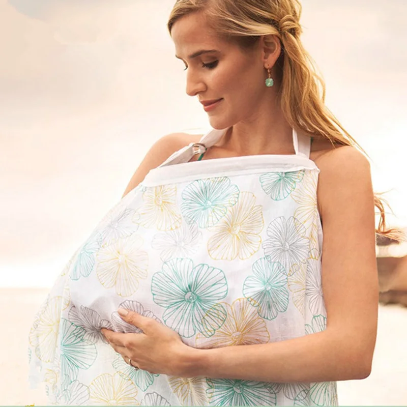 100%Cotton Breathable Breastfeeding Cover Baby Infant Adjustable Privacy Apron Outdoors Feeding Baby Nursing Cloth Nursing Cover