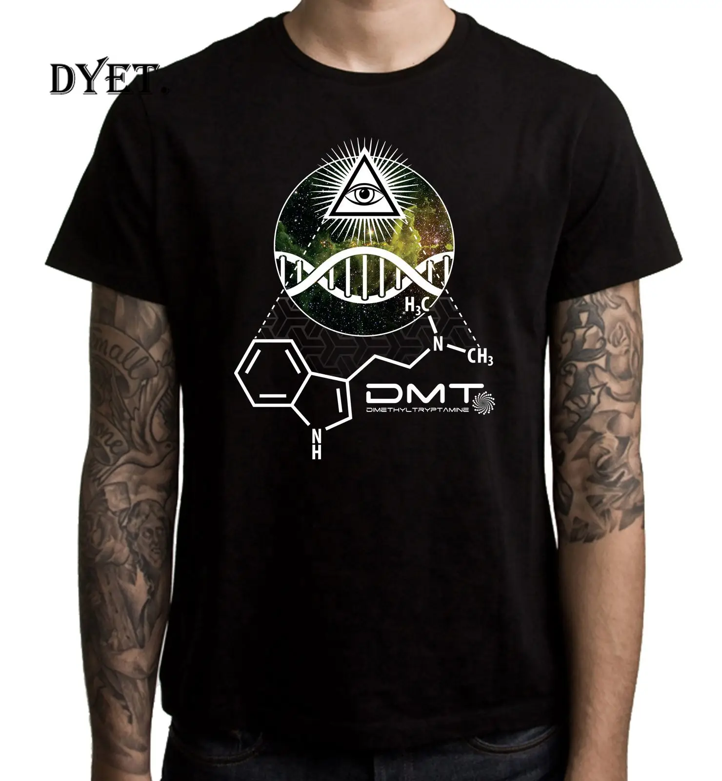 DMT All Seeing Eye Psychedelic Men's T-Shirt Cool Casual pride t shirt men Unisex New Fashion tshirt Loose Size top ajax |