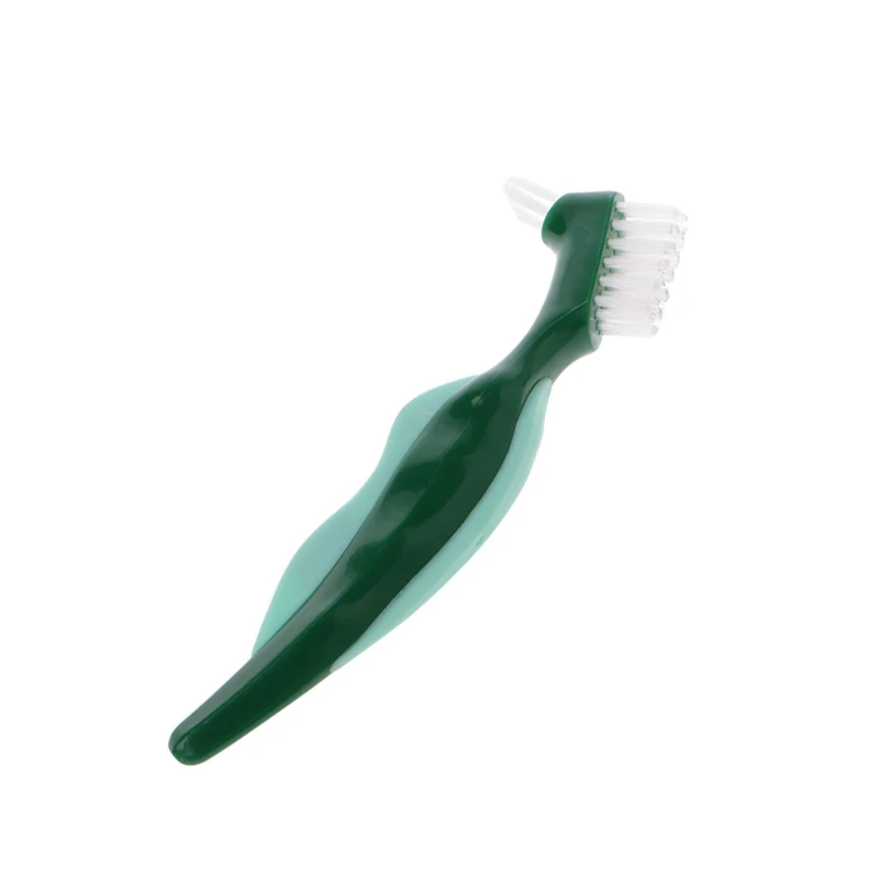 Green Y-Shape Dedicated Denture Double Brush Teeth Oral Care F42B - Цвет: Green