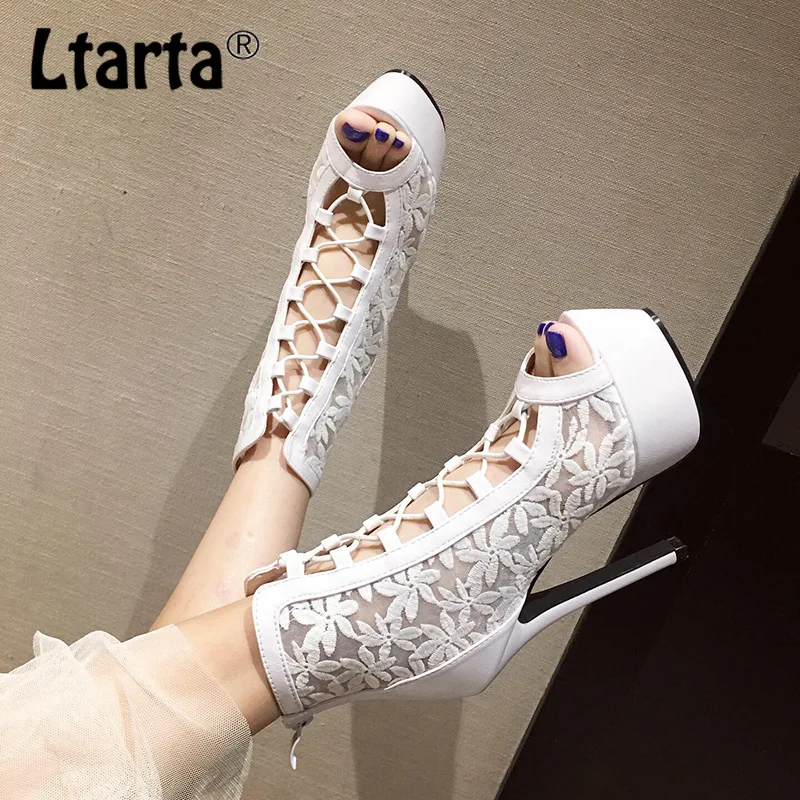 LTARTA 14 см ультра-высокий каблук Водонепроницаемый стол тонкие и кружевные