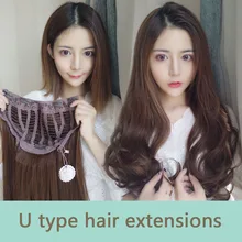 MUMUPI, длинные волосы для наращивания на заколках, синтетические натуральные u-образные волосы для наращивания, 3/4 волосы на всю голову, черные, коричневые