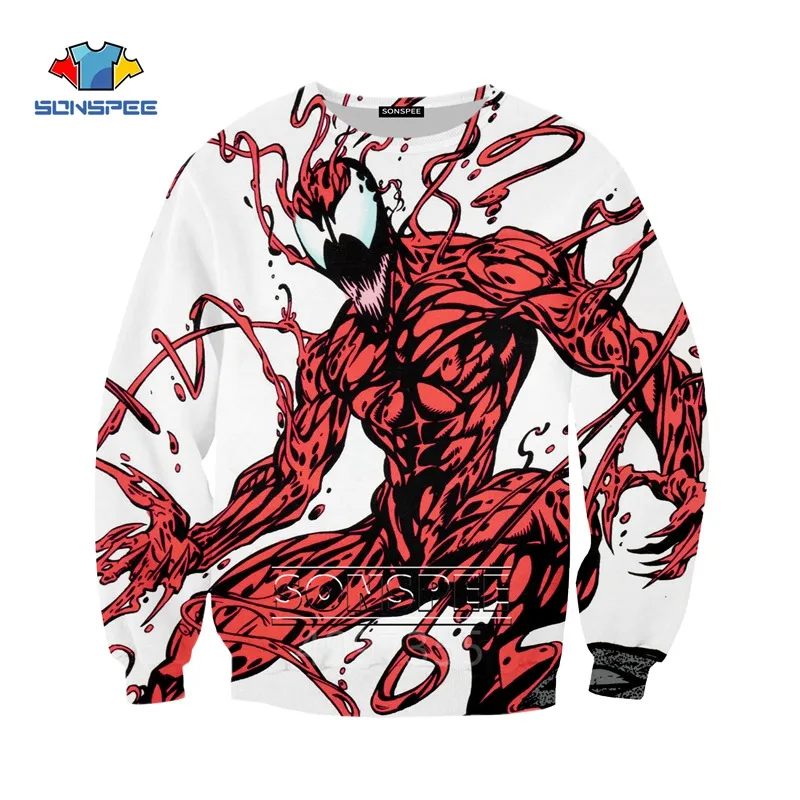 SONSPEE venom parasitic Harajuku детские толстовки с 3D принтом детская одежда для мальчиков и девочек-подростков Топы, пуловер с длинными рукавами SW146