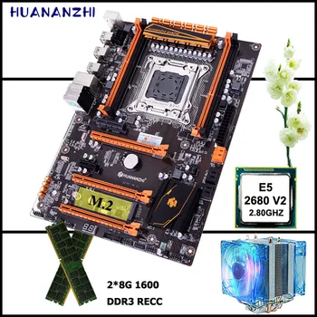 شراءM.2 اللوحة الأم للبيع HUANANZHI ديلوكس X79 LGA2011 اللوحة الأم مع وحدة المعالجة المركزية إنتل سيون E5 2680 V2 مع برودة ذاكرة الوصول العشوائي 16G(2*8G) RECC