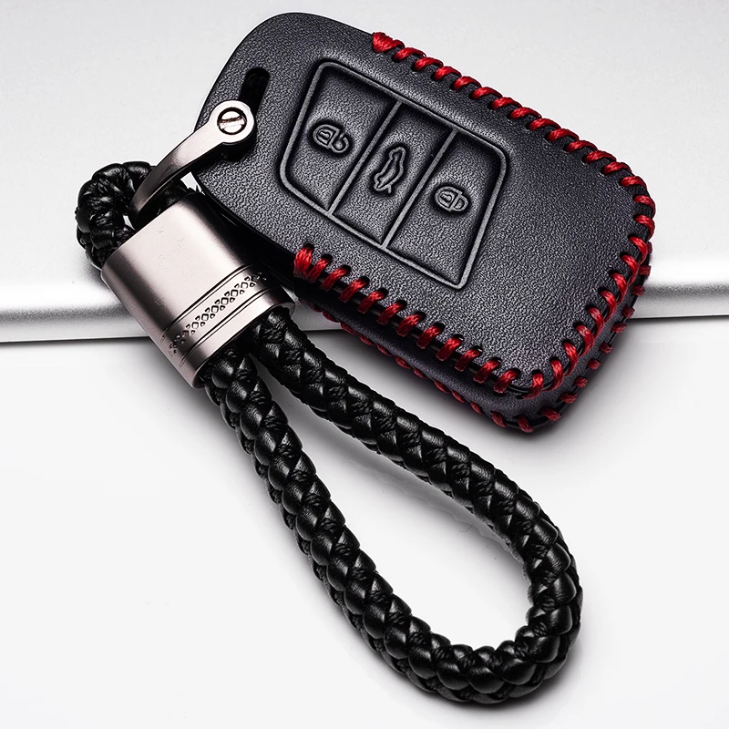 

Leather key case key cover for Car Remote Control for Volkswagen VW Golf 6 Passat POLO Magotan B8 Sagitar Bora Auto accessories