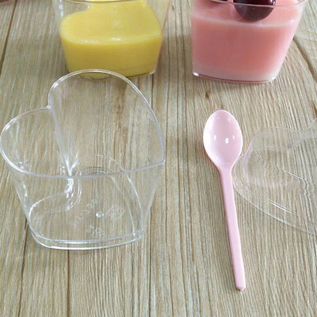 100 Pcs Mini Cuillères en Plastique Transparents Cuillères à Vaisselle  Jetables Pour Gelée Crème Glacée Dessert Apéritif (transparent)