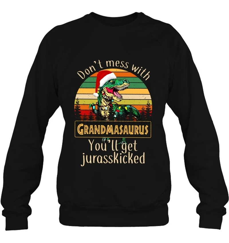 Мужская толстовка с капюшоном не связывайтесь с Grandmasaurus вы получите jurasskiked Рождественские огни Винтажная Версия женская уличная одежда