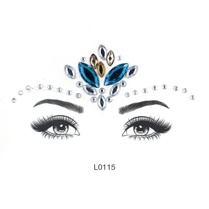 1  Crystal Face Stickers For Women Wedding Birthday Masquerade Diy Jewelry Colorful Rhinestone Stickers Eyebrow Eye Face Sticker