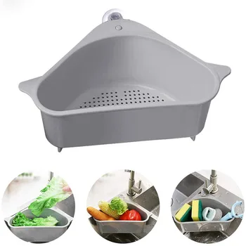 

Triangular Sink Strainer Drain Vegetable Fruit Drainer Basket Sponge Storage Rack Sink Filter Shelf Kitchen Accessories