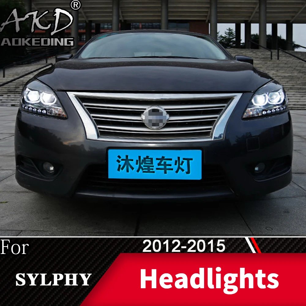 Передняя фара для автомобиля Nissan Sylphy 2012- Sentra X-Trail головной светильник s туман светильник s дневные ходовые светильник DRL H7 светодиодный Bi ксеноновые лампы для вагонетки с противовесом