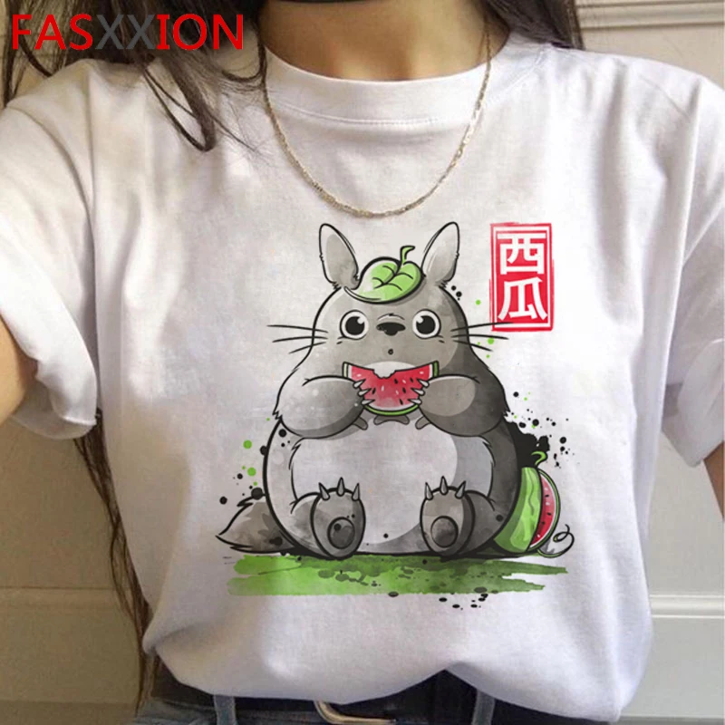 Totoro Studio Ghibli Harajuku футболка женская Ullzang Kawaii забавная мультяшная футболка Хаяо Миядзаки 90s футболки милые футболки женские - Цвет: H4663
