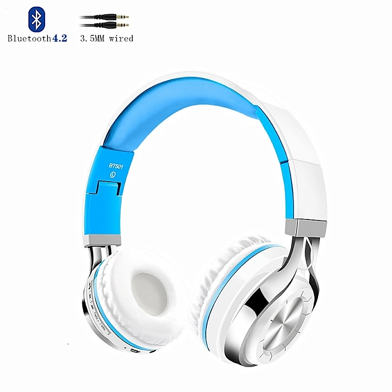 LVcards Беспроводная/Проводная гарнитура складные наушники в наушниках(Bluetooth 4,1 наушники Поддержка TF карты) спортивные наушники B1-01 - Цвет: Bluetooth4.2-Wired