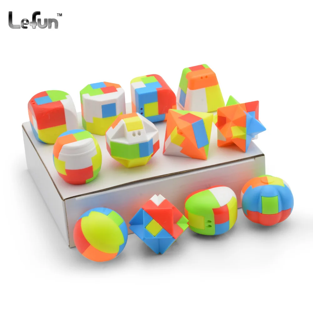 Lefun 2PCS Bille Bloc de construction Keychain Magic Cube 44 mm Petit Puzzle Toy Pendentif 