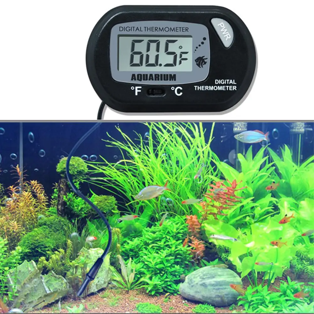 

Adeeing Practical Digital LCD Screen Water Thermometer Hygrometer Gauge with Sucking Disk for Aquarium Fish Tank Reptile Cave