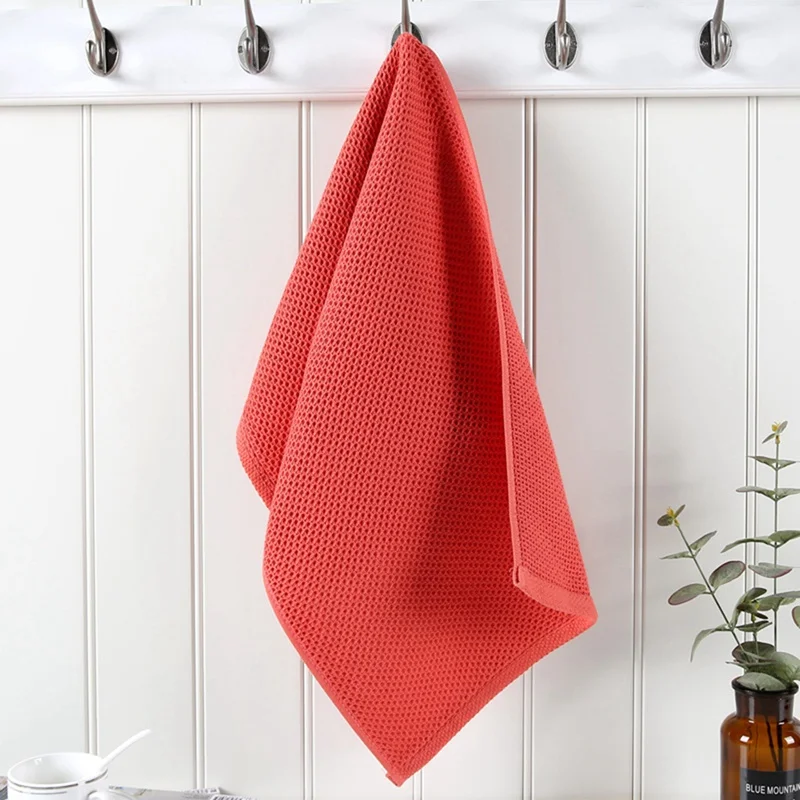 Хлопковое полотенце в японском стиле с ячеистой сеткой, дышащее Впитывающее Воду полотенце - Цвет: R