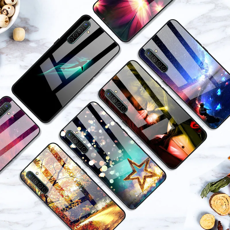Закаленное Стекло чехол для OPPO Realme XT Чехол Жесткий PC Красочный чехол для OPPO Realme X2 X 2 XT бампер чехол для телефона RealmeX2 X2Pro